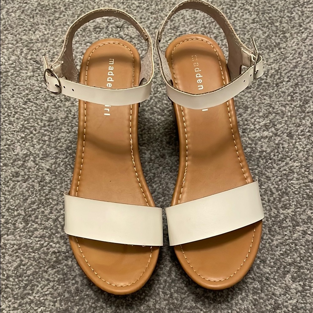 Madden Girl Liv White Platform Sandals